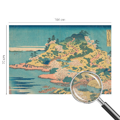 Papel mural texturado decorativo con paisaje japonés