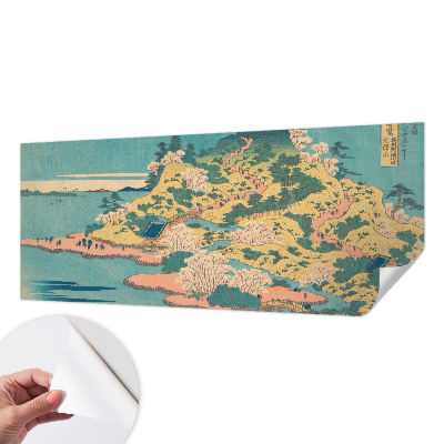Papel mural texturado decorativo con paisaje japonés