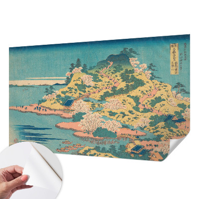 Papel mural texturado decorativo con paisaje japonés