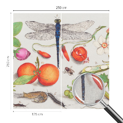 Papel mural con patrón decorativo con ilustración de motivos naturales