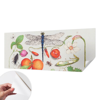 Papel mural con patrón decorativo con ilustración de motivos naturales
