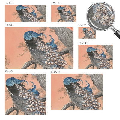 Papel mural texturado decorativo Elegancia de pavo real