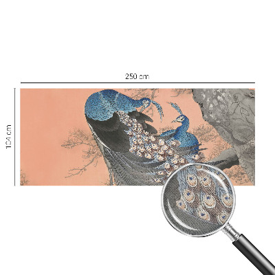 Papel mural texturado decorativo Elegancia de pavo real