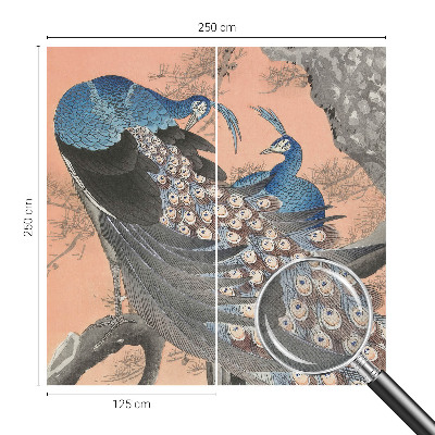 Papel mural texturado decorativo Elegancia de pavo real