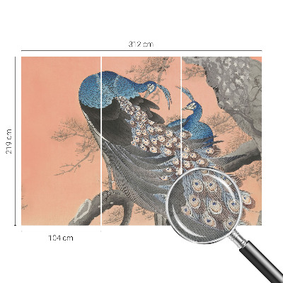 Papel mural texturado decorativo Elegancia de pavo real