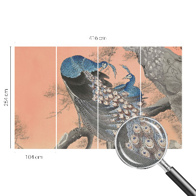 Papel mural texturado decorativo Elegancia de pavo real