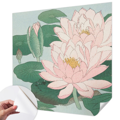 Mural de pared con estampado hermoso con diseño de loto acuático