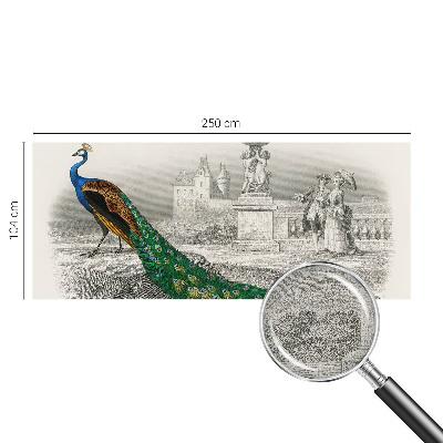 Fotomural decorativo para cabecero de cama Plumas coloridas