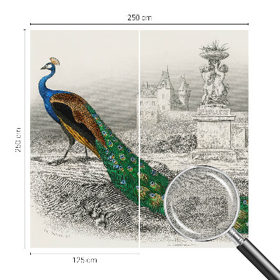 Fotomural decorativo para cabecero de cama Plumas coloridas