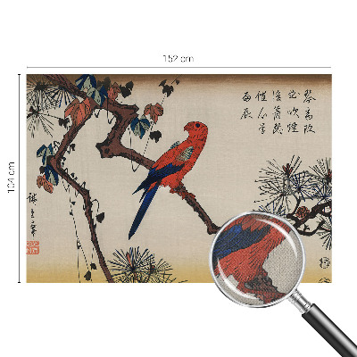 Papel mural con patrón decorativo Un pájaro en una rama