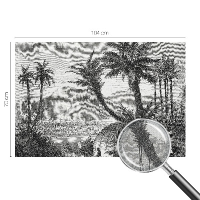 Papel mural texturado decorativo oasis tropical