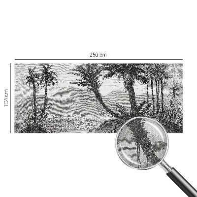 Papel mural texturado decorativo con motivo de oasis tropical