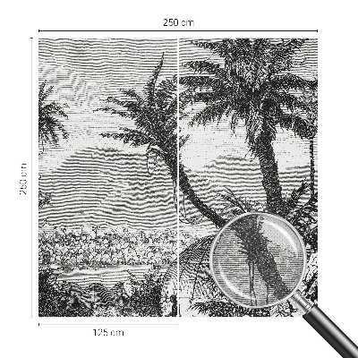 Papel mural texturado decorativo oasis tropical