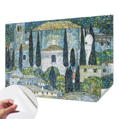 Mural de pared con estampado hermoso con motivo de casas de ciprés