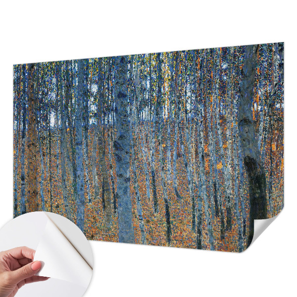 Papel mural texturado decorativo con diseño de bosque de abedules