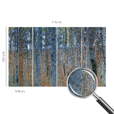Papel mural texturado decorativo con diseño de bosque de abedules
