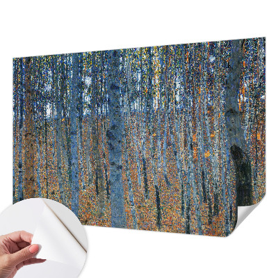 Papel mural texturado decorativo con diseño de bosque de abedules