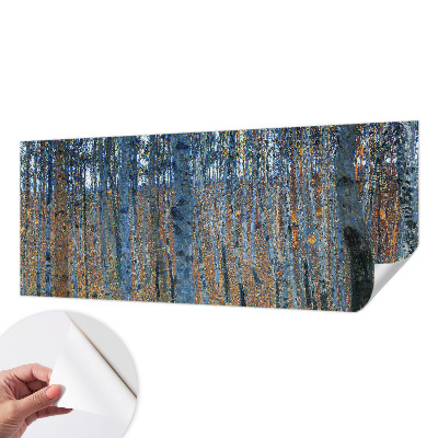 Papel mural texturado decorativo con diseño de bosque de abedules