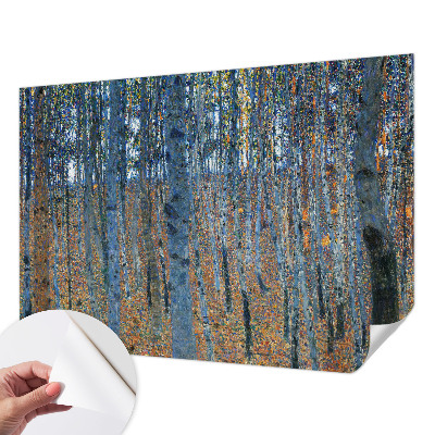 Papel mural texturado decorativo con diseño de bosque de abedules