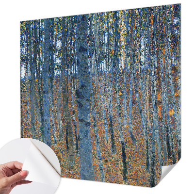 Papel mural texturado decorativo con diseño de bosque de abedules