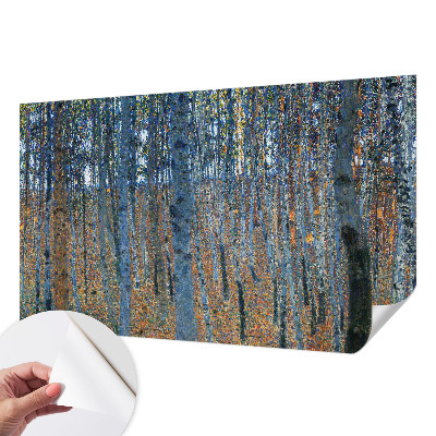 Papel mural texturado decorativo con diseño de bosque de abedules