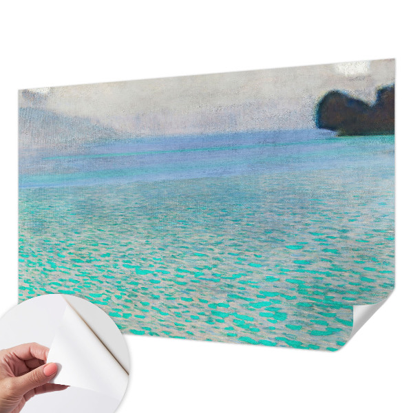 Papel mural con patrón decorativo en tono turquesa con efecto agua