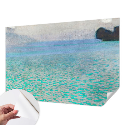Papel mural con patrón decorativo en tono turquesa con efecto agua