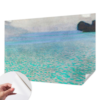 Papel mural con patrón decorativo en tono turquesa con efecto agua