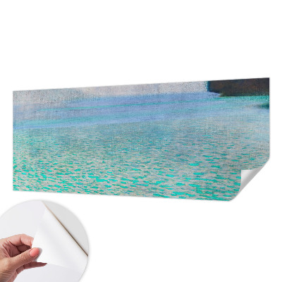 Papel mural con patrón decorativo en tono turquesa con efecto agua