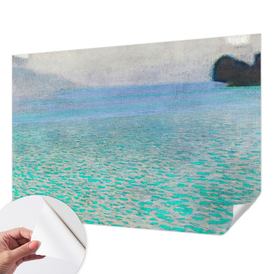 Papel mural con patrón decorativo en tono turquesa con efecto agua