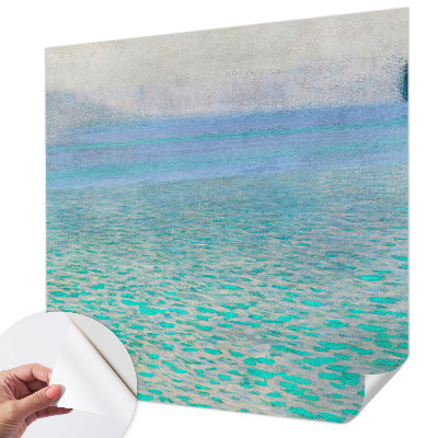Papel mural con patrón decorativo en tono turquesa con efecto agua