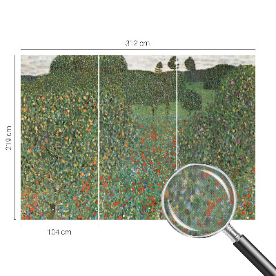 Papel mural texturado decorativo prado de flores