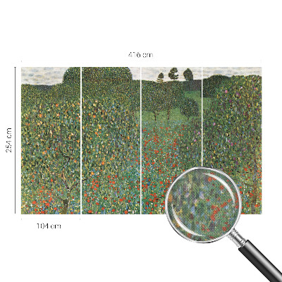 Papel mural texturado decorativo prado de flores