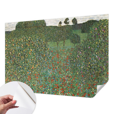 Papel mural texturado decorativo con diseño de prado de flores