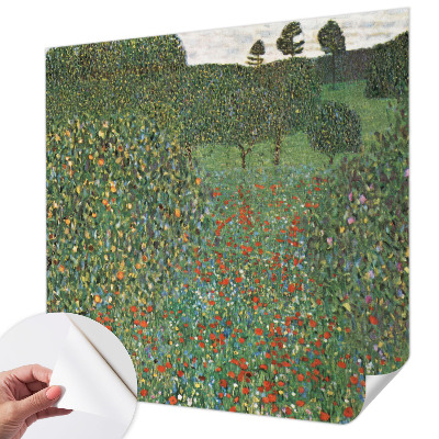 Papel mural texturado decorativo con diseño de prado de flores