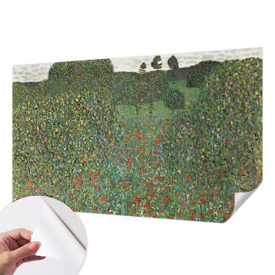Papel mural texturado decorativo con diseño de prado de flores