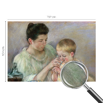 Fotomural decorativo para cabecero de cama con advertencia sobre cuidado parental
