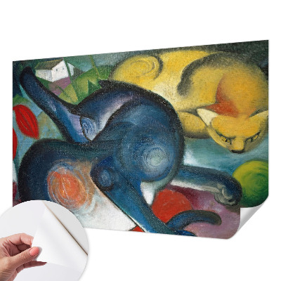 Papel mural con patrón decorativo Arte de gatos