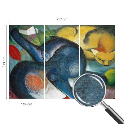 Papel mural con patrón decorativo Arte de gatos