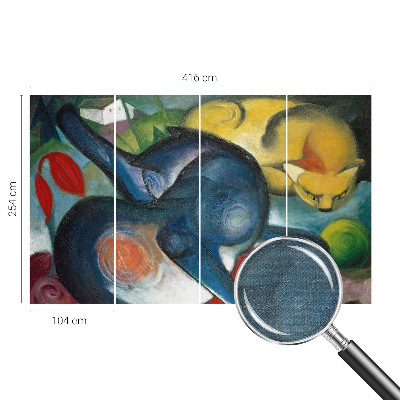 Papel mural con patrón decorativo Arte de gatos