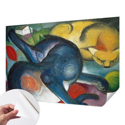 Papel mural con patrón decorativo Arte de gatos