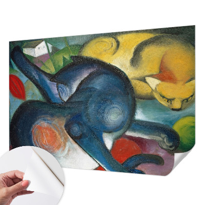 Papel mural con patrón decorativo Arte de gatos