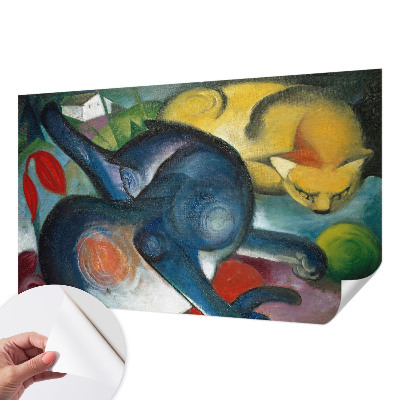 Papel mural con patrón decorativo Arte de gatos