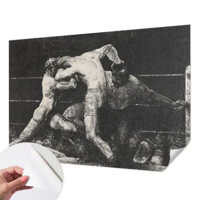 Mural de pared con estampado hermoso con el motivo de un duelo de boxeadores