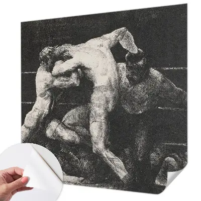 Mural de pared con estampado hermoso con el motivo de un duelo de boxeadores