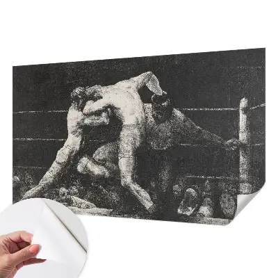 Mural de pared con estampado hermoso con el motivo de un duelo de boxeadores