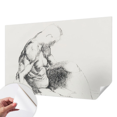 Papel mural texturado decorativo con diseño de boceto masculino