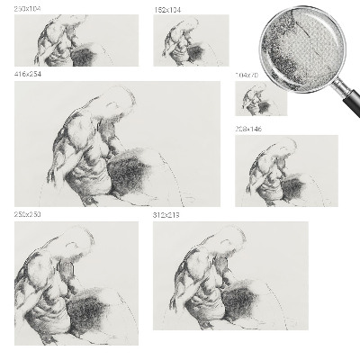 Papel mural texturado decorativo Boceto masculino