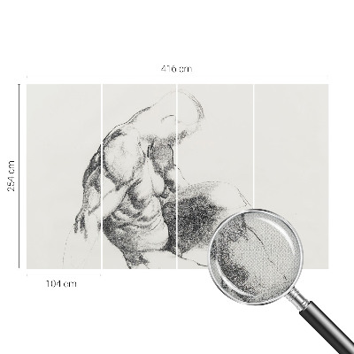 Papel mural texturado decorativo Boceto masculino