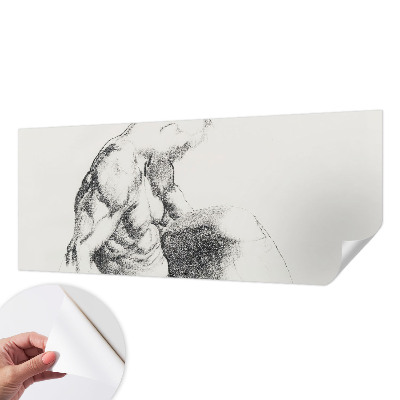 Papel mural texturado decorativo con diseño de boceto masculino